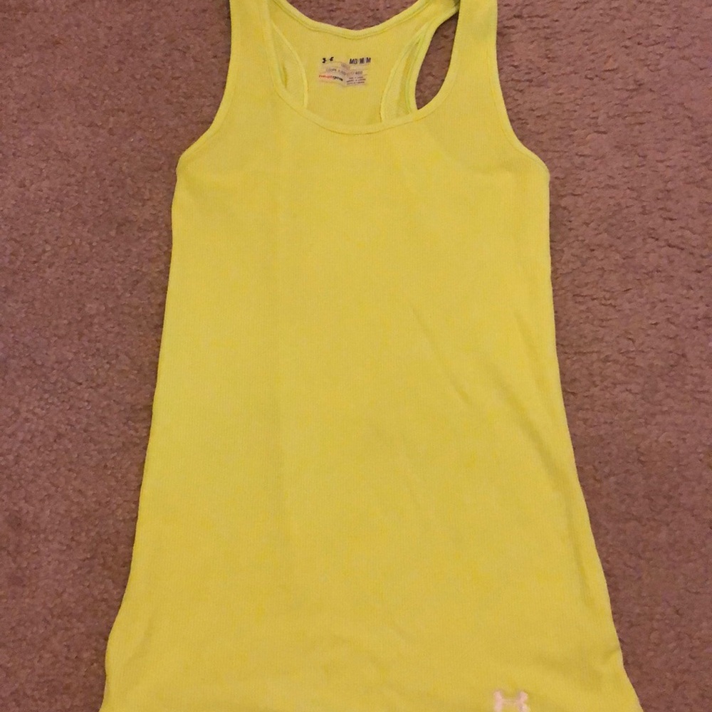 UA bright neon yellow workout tank